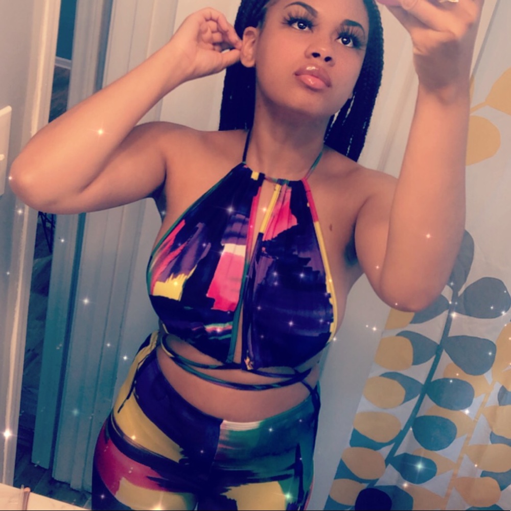 Multi colorful cut out jumpsuit